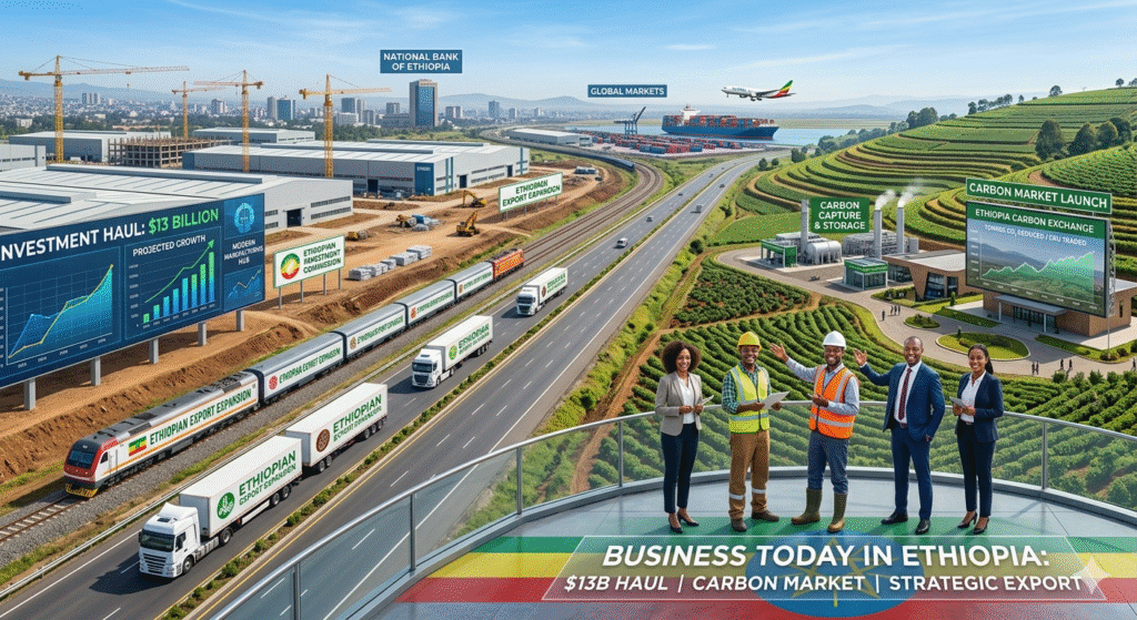 Business Today in Ethiopia: $13 Billion Investment Haul, Carbon Market Launch, and Strategic Export Expansion