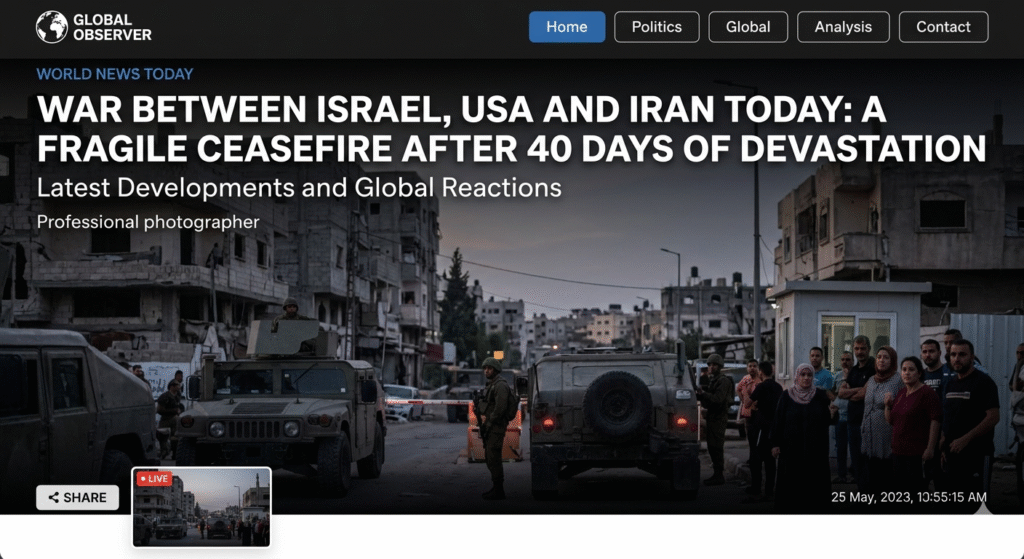 War Between Israel, USA and Iran Today: A Fragile Ceasefire After 40 Days of Devastation ﻿