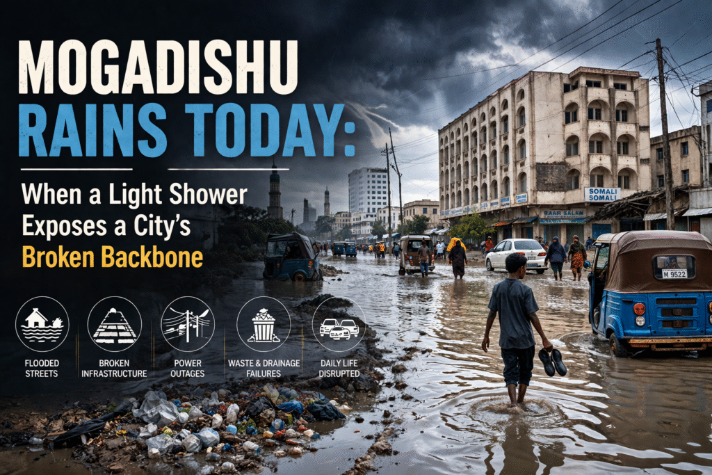 Mogadishu Rains Today: When a Light Shower Exposes a City’s Broken Backbone