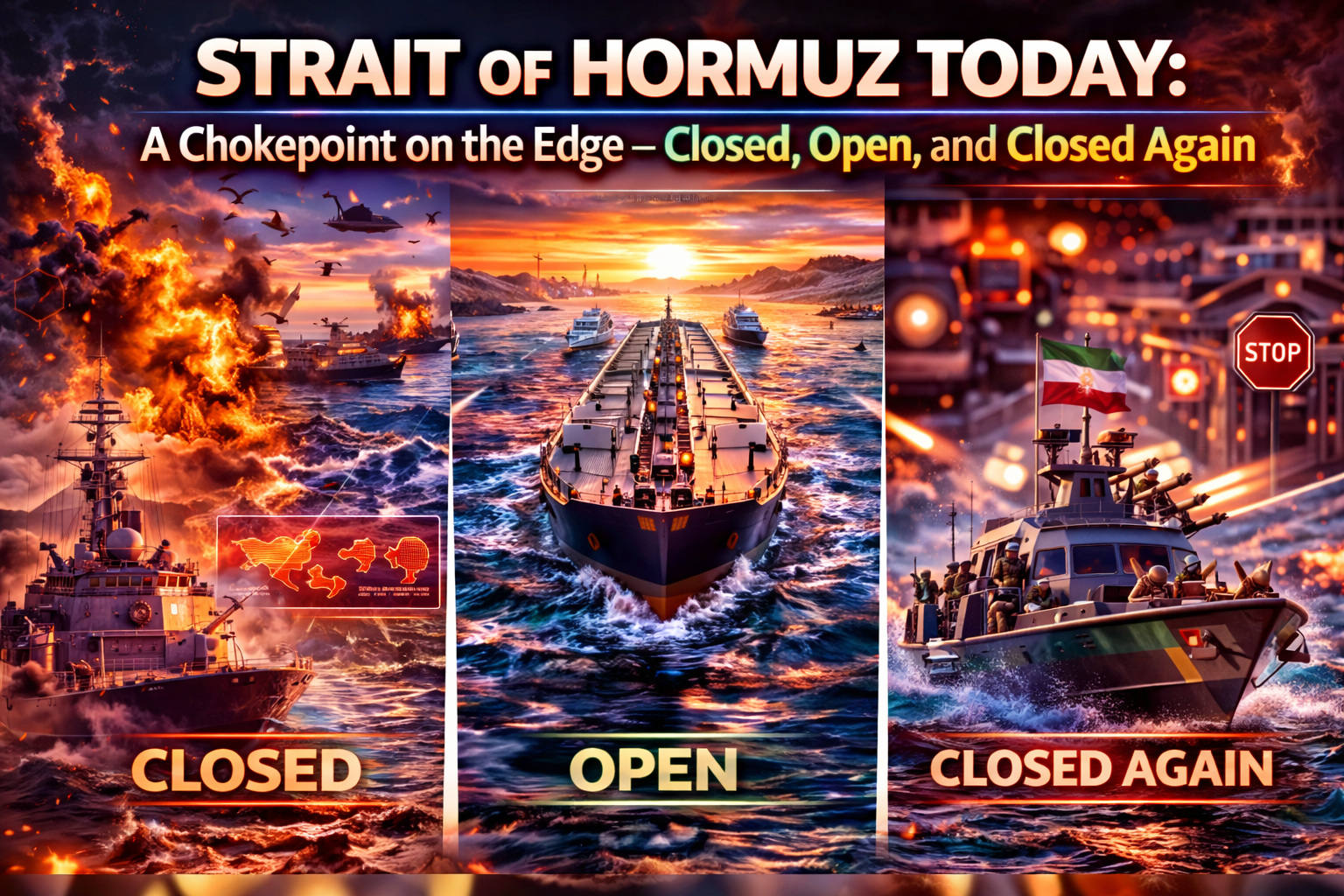 Strait of Hormuz Today: A Chokepoint on the Edge – Closed, Open, and Closed Again