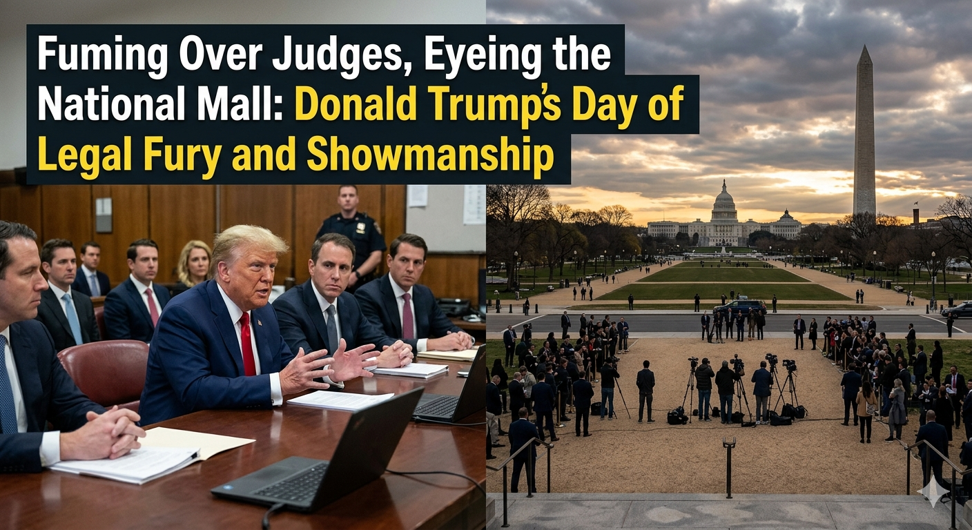 Fuming Over Judges, Eyeing the National Mall: Donald Trump’s Day of Legal Fury and Showmanship