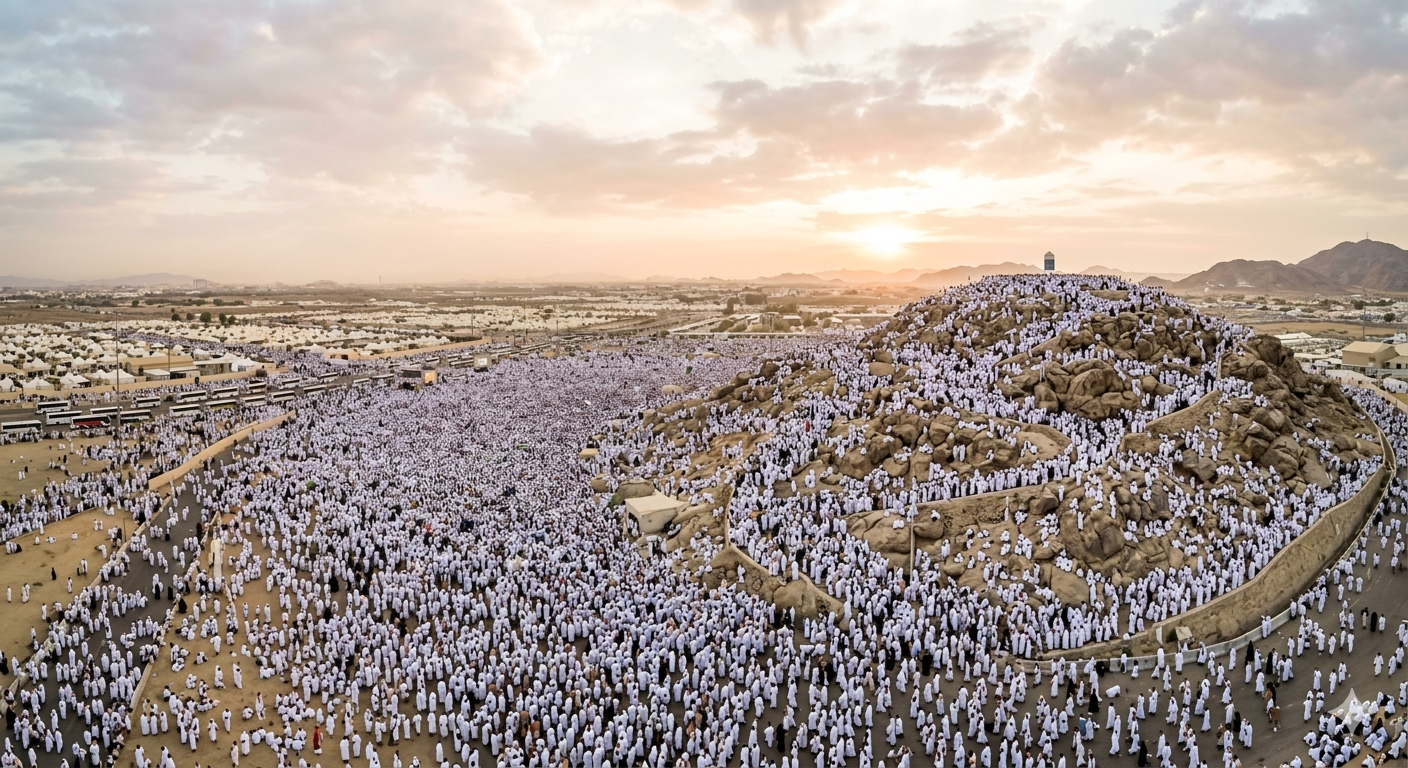A Sea of White and a Sky of Mercy: 1.8 Million Pilgrims Stand at Arafat on the 'Day of Desire'