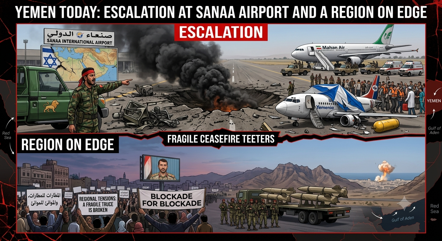 Yemen Today: Escalation at Sanaa Airport and a Region on Edge