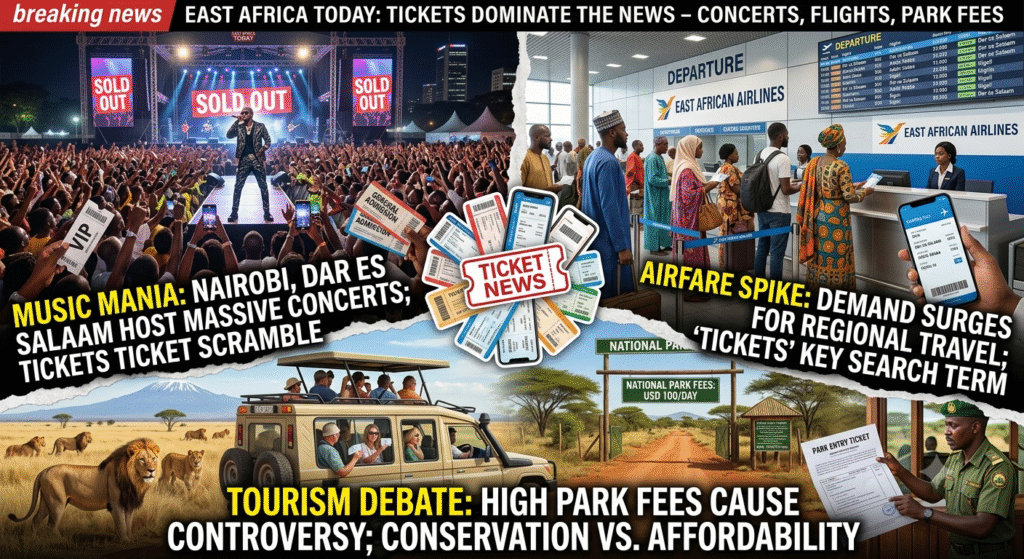 Tickets in East Africa News: Concerts, Flights, and Park Fees Dominate the Headlines