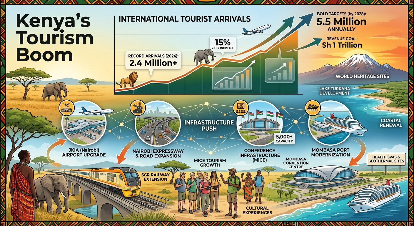 Kenya's Tourism Boom: Record Arrivals, Bold Targets, and Infrastructure Push ﻿